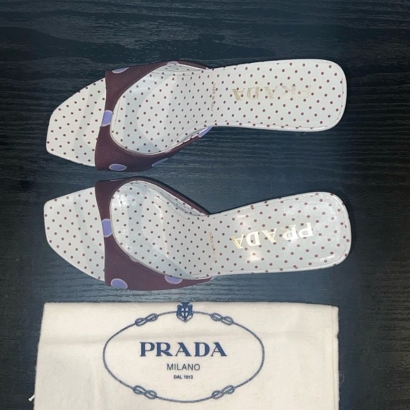 PRADA Spring Y2K Polka Dot Mule Kitten Heels - Picture 2 of 8